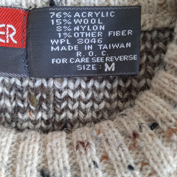 Geoffrey Hunter Patterned Sweater -Size Medium Gray, Blue, and Brown - Picture 2 of 4